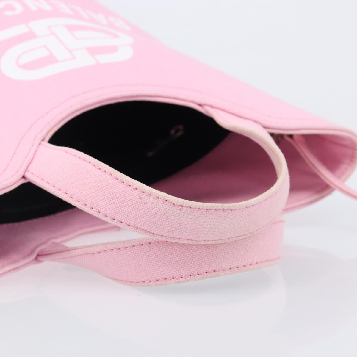BALENCIAGA Wave XS Hand Bag Canvas 2way Pink Silver 619979 Auth ka6340V