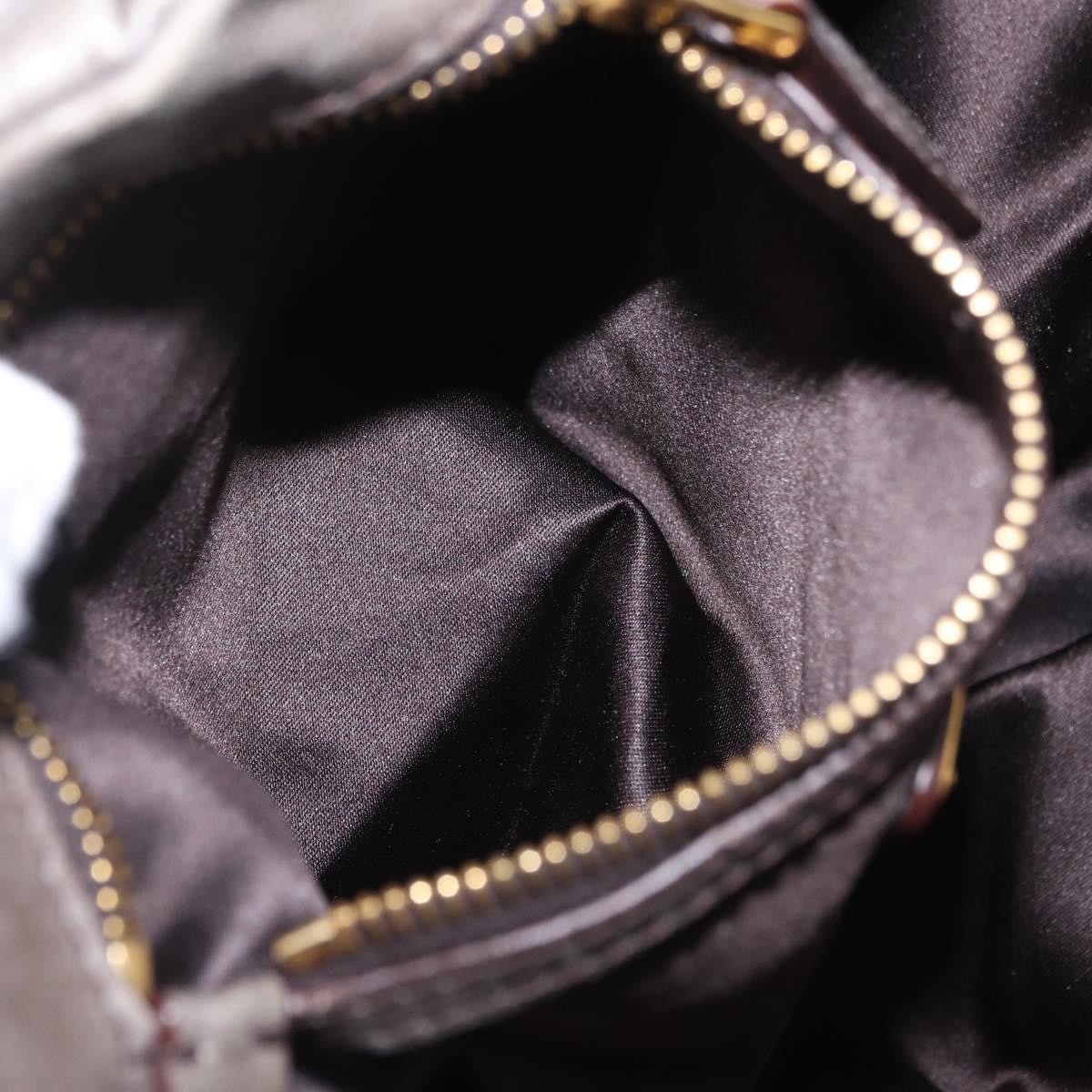 Miu Miu Matelasse Hand Bag Leather 2way Gray Gold Auth ka6343A