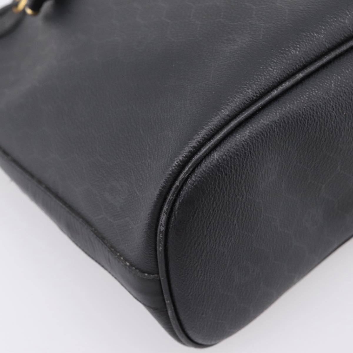 Christian Dior Honeycomb Canvas Shoulder Bag PVC Black Gold Auth ka6345
