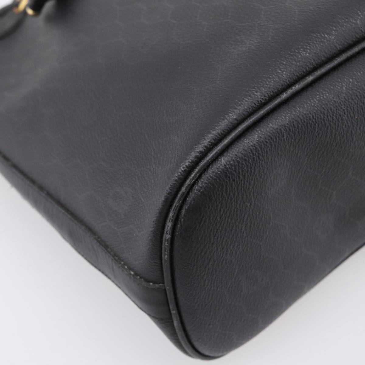 Christian Dior Honeycomb Canvas Shoulder Bag PVC Black Gold Auth ka6345