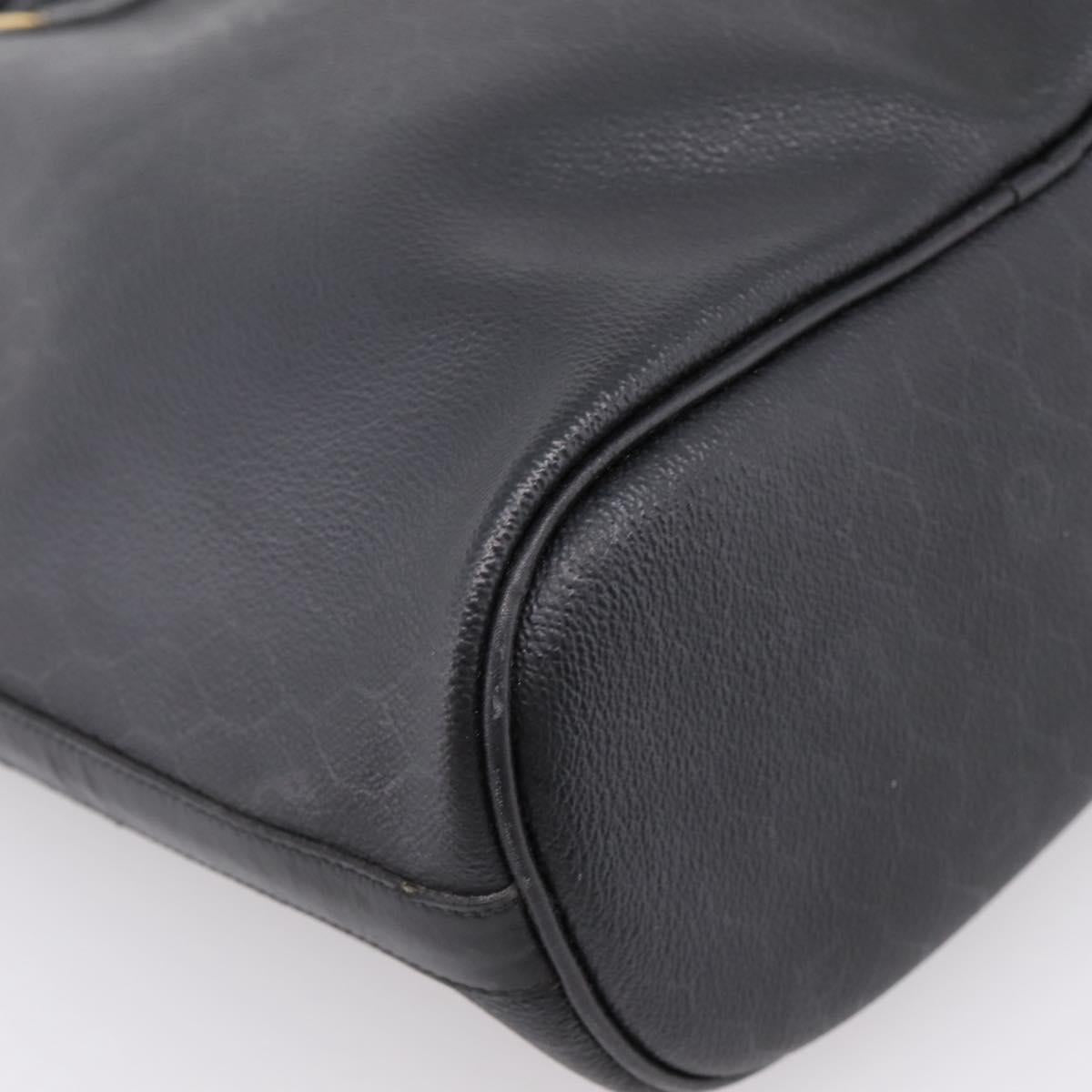 Christian Dior Honeycomb Canvas Shoulder Bag PVC Black Gold Auth ka6345
