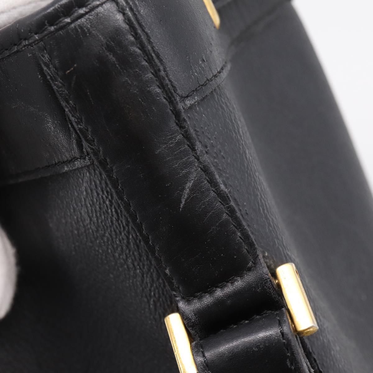 Christian Dior Honeycomb Canvas Shoulder Bag PVC Black Gold Auth ka6345