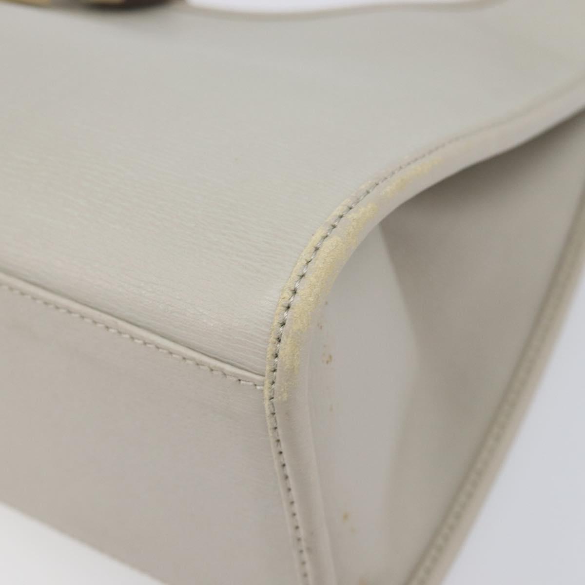GUCCI Jackie Hand Bag Leather Beige Gold 002 1067 Auth ka6348