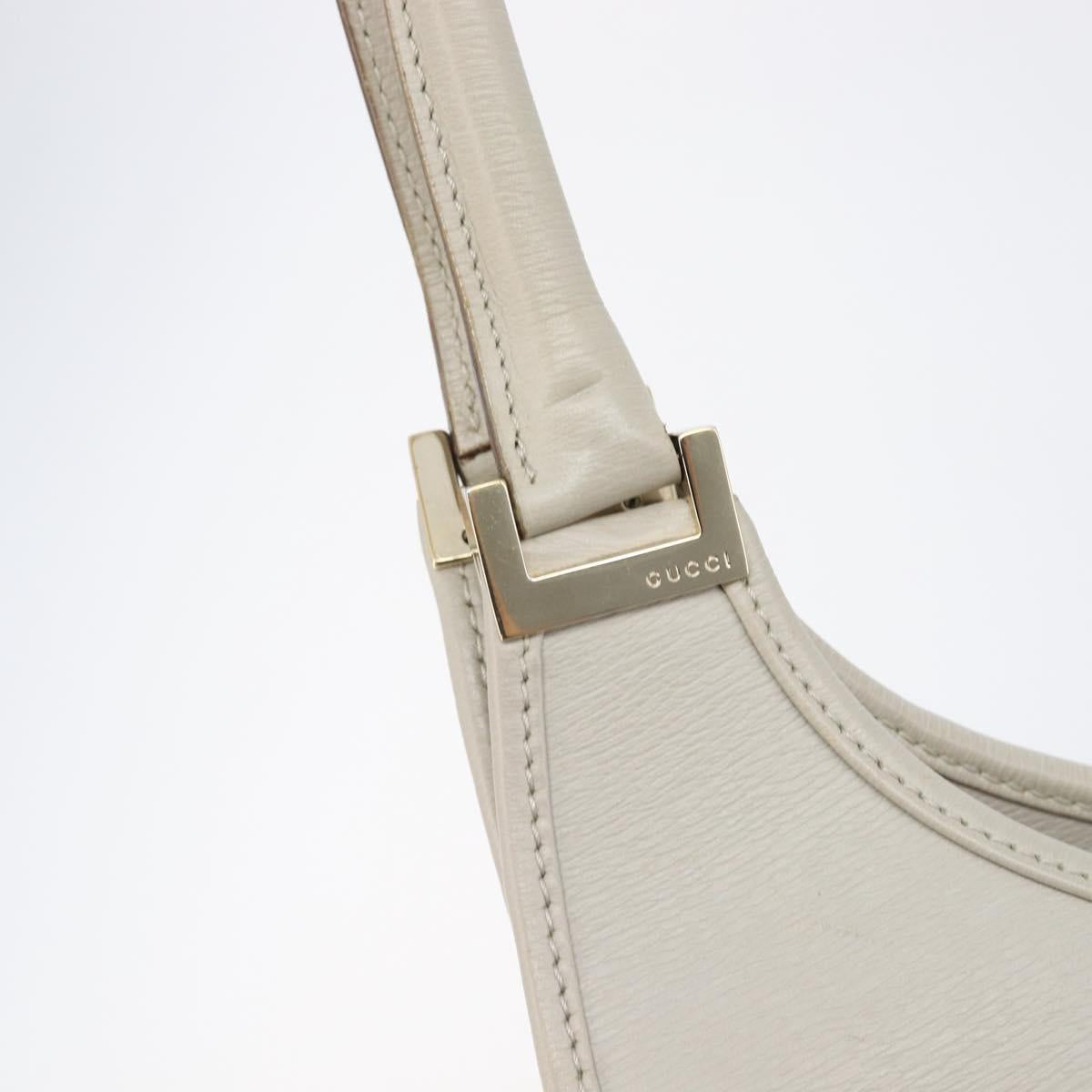 GUCCI Jackie Hand Bag Leather Beige Gold 002 1067 Auth ka6348