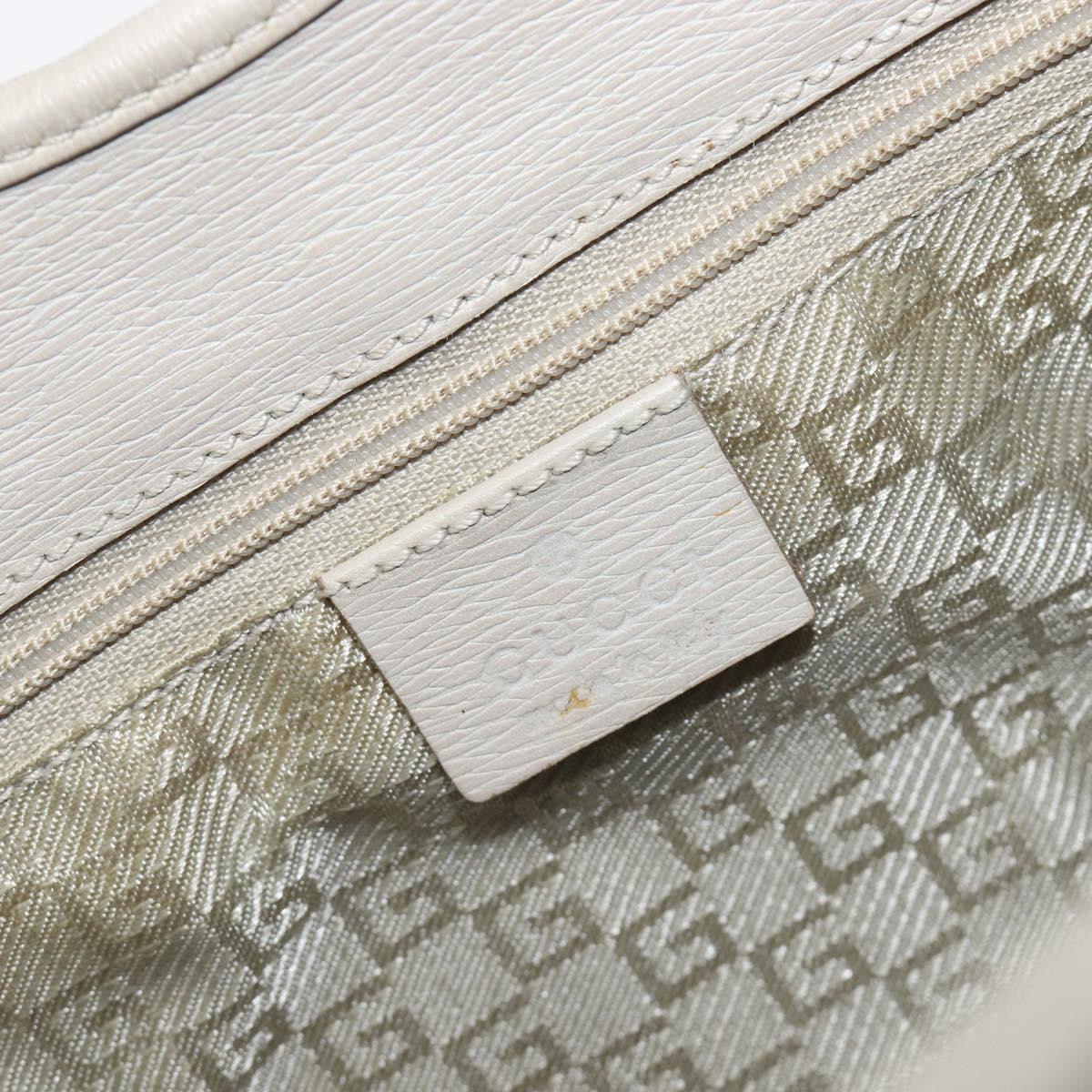 GUCCI Jackie Hand Bag Leather Beige Gold 002 1067 Auth ka6348