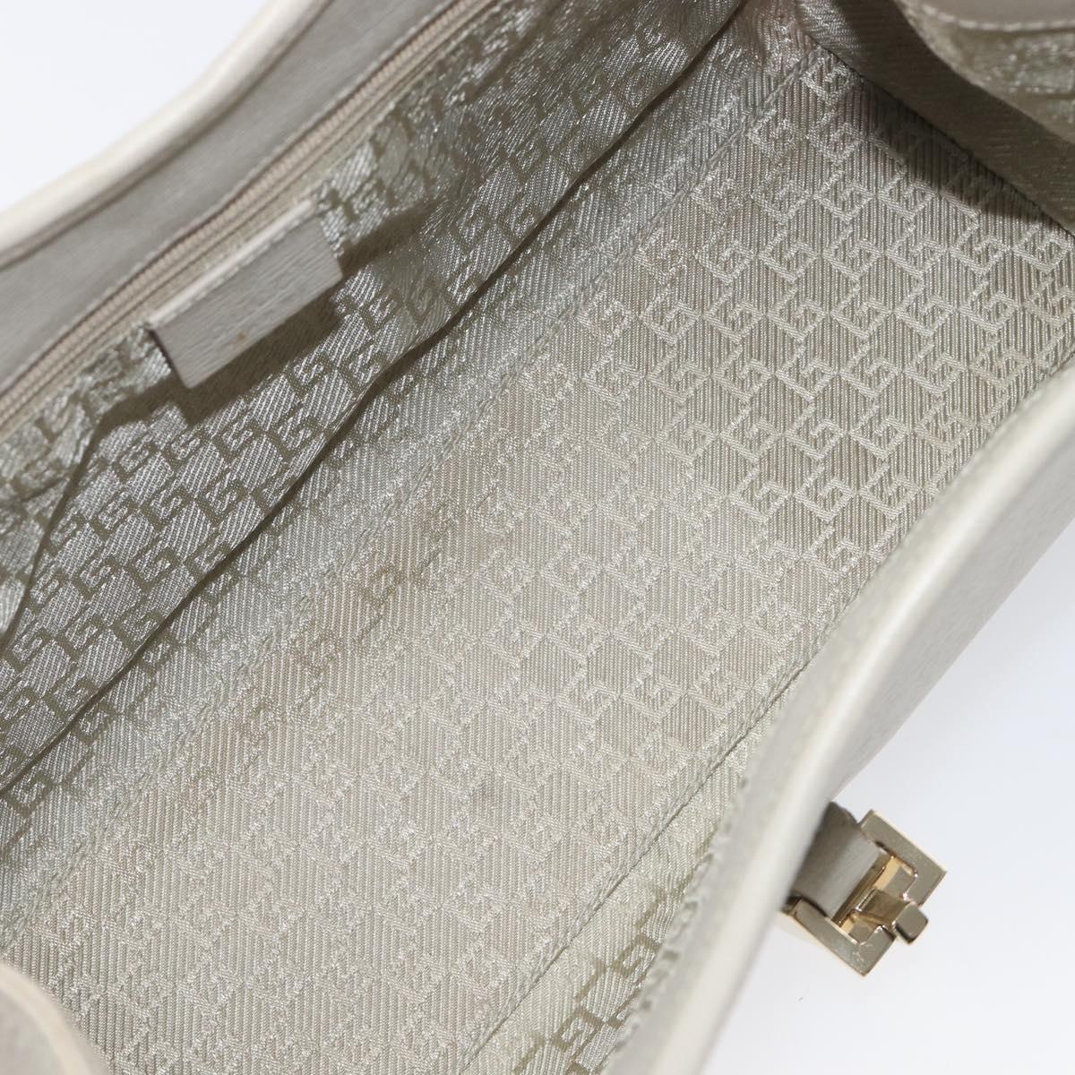 GUCCI Jackie Hand Bag Leather Beige Gold 002 1067 Auth ka6348