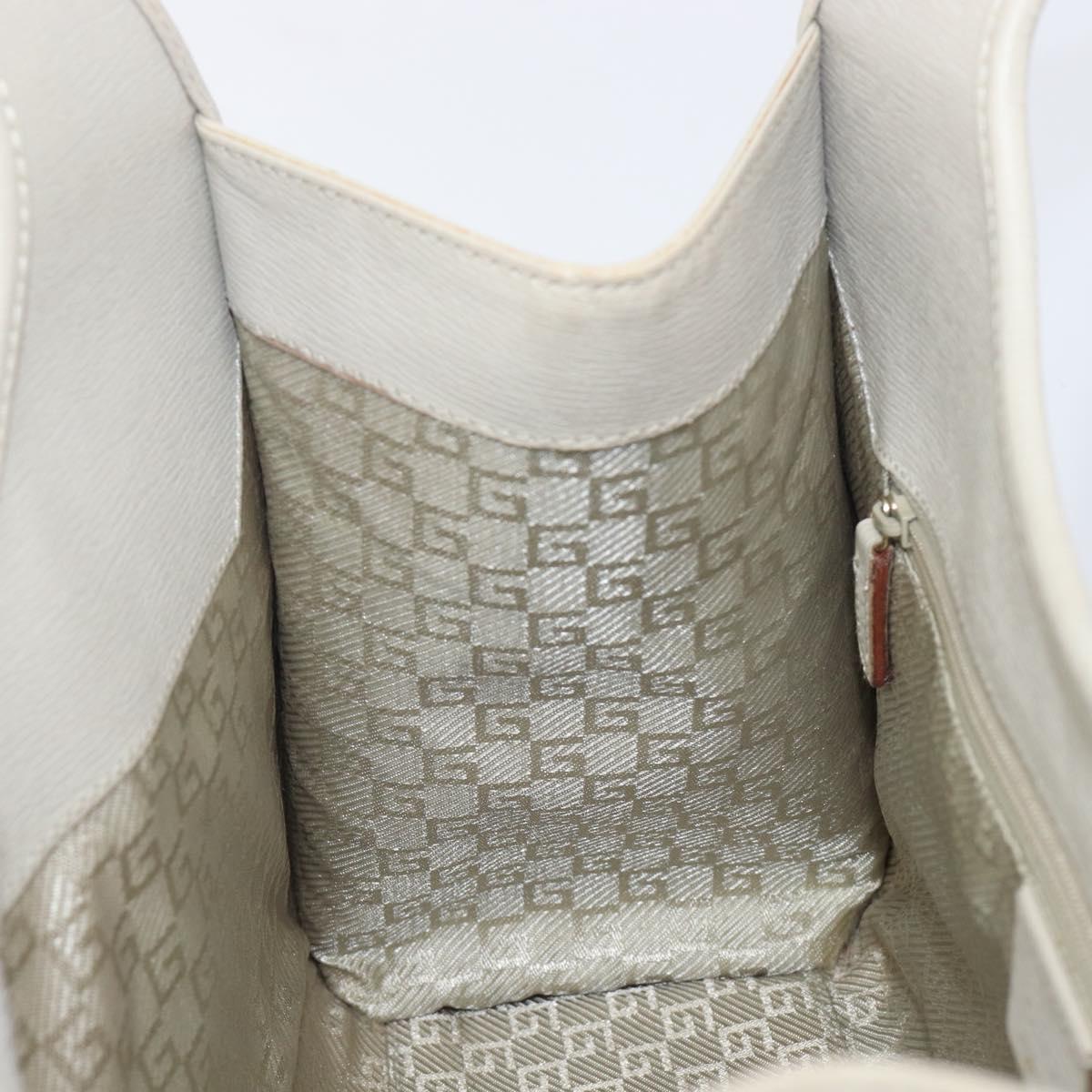 GUCCI Jackie Hand Bag Leather Beige Gold 002 1067 Auth ka6348