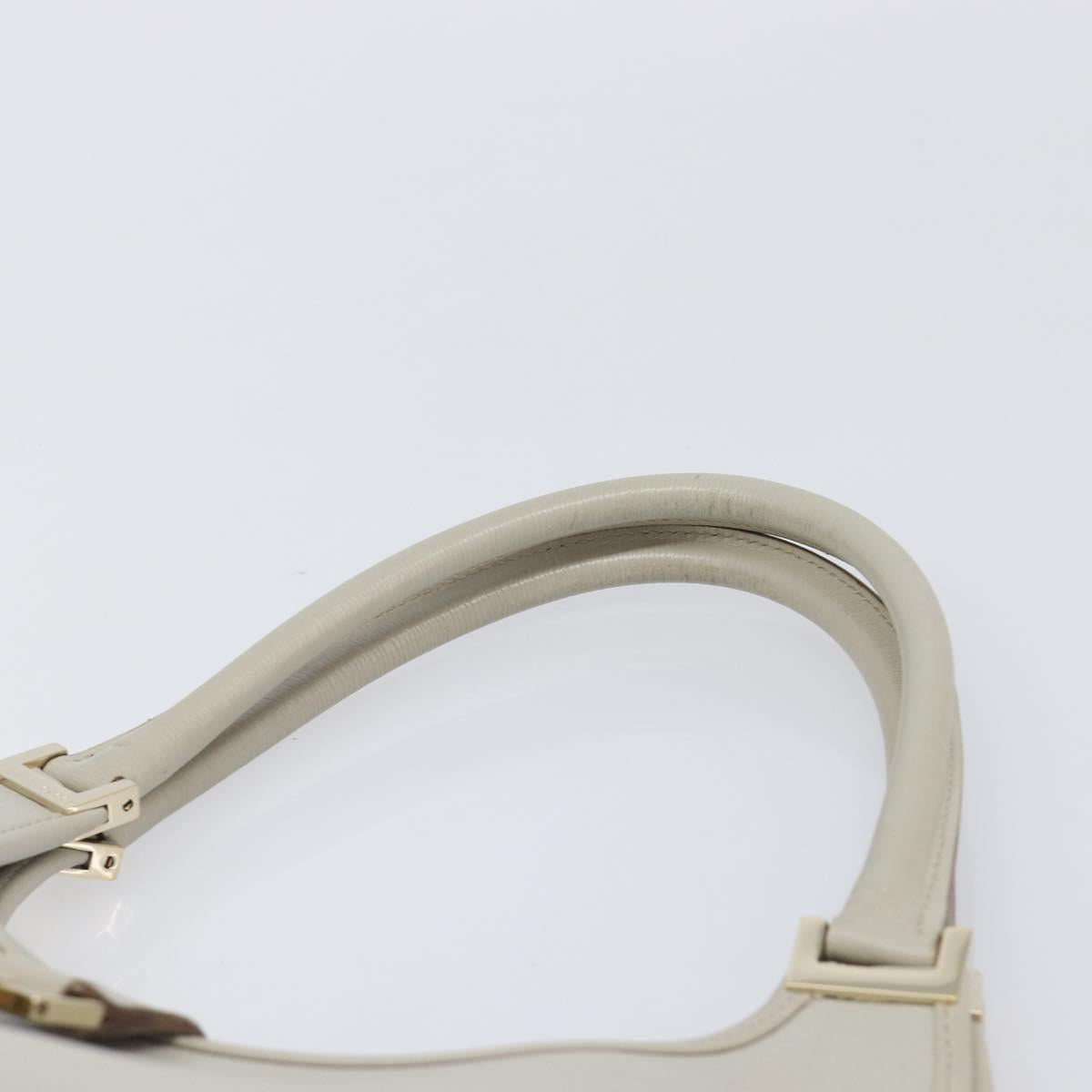 GUCCI Jackie Hand Bag Leather Beige Gold 002 1067 Auth ka6348