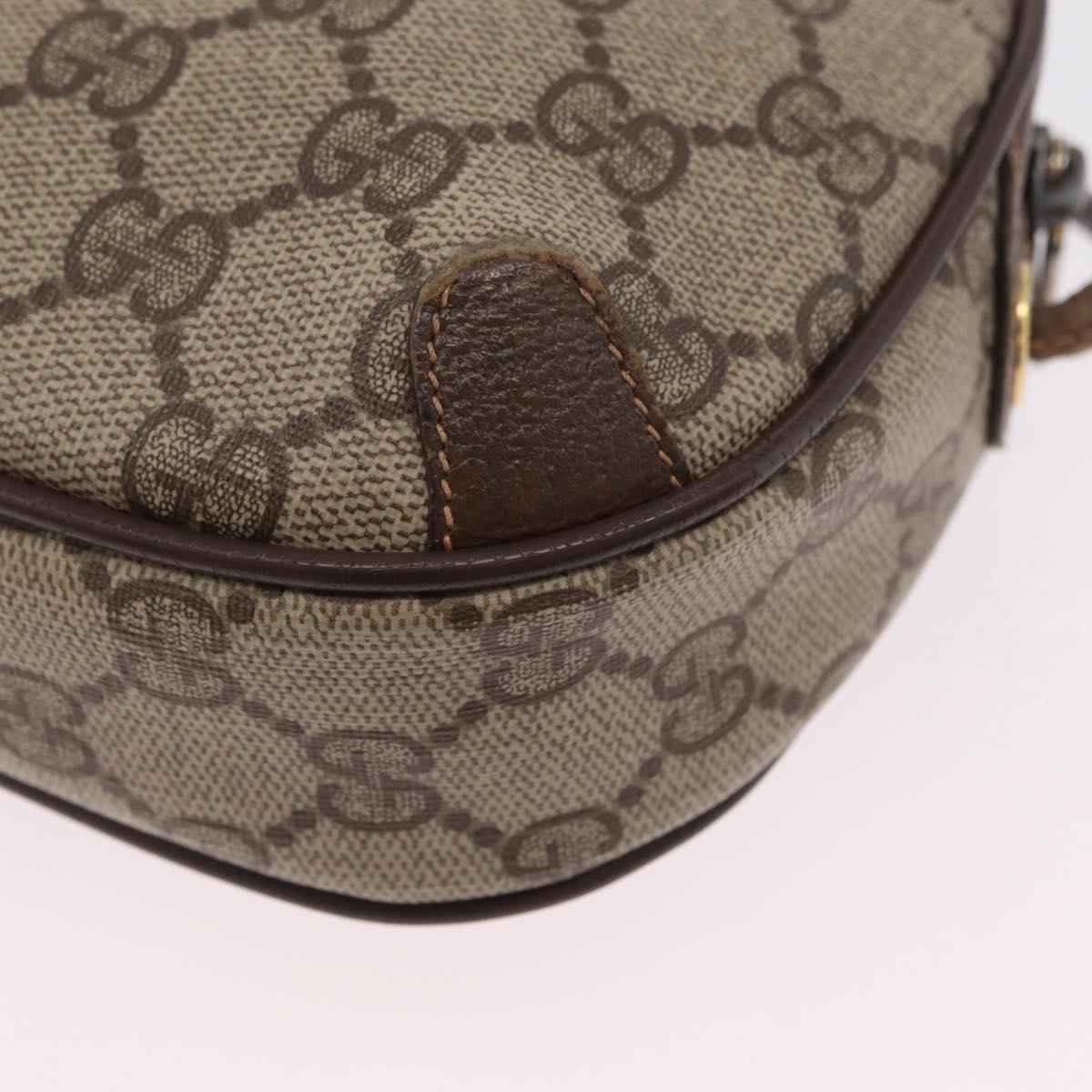 GUCCI GG Supreme Web Sherry Line Bag PVC Beige Gold 89 02 066 Auth ka6349