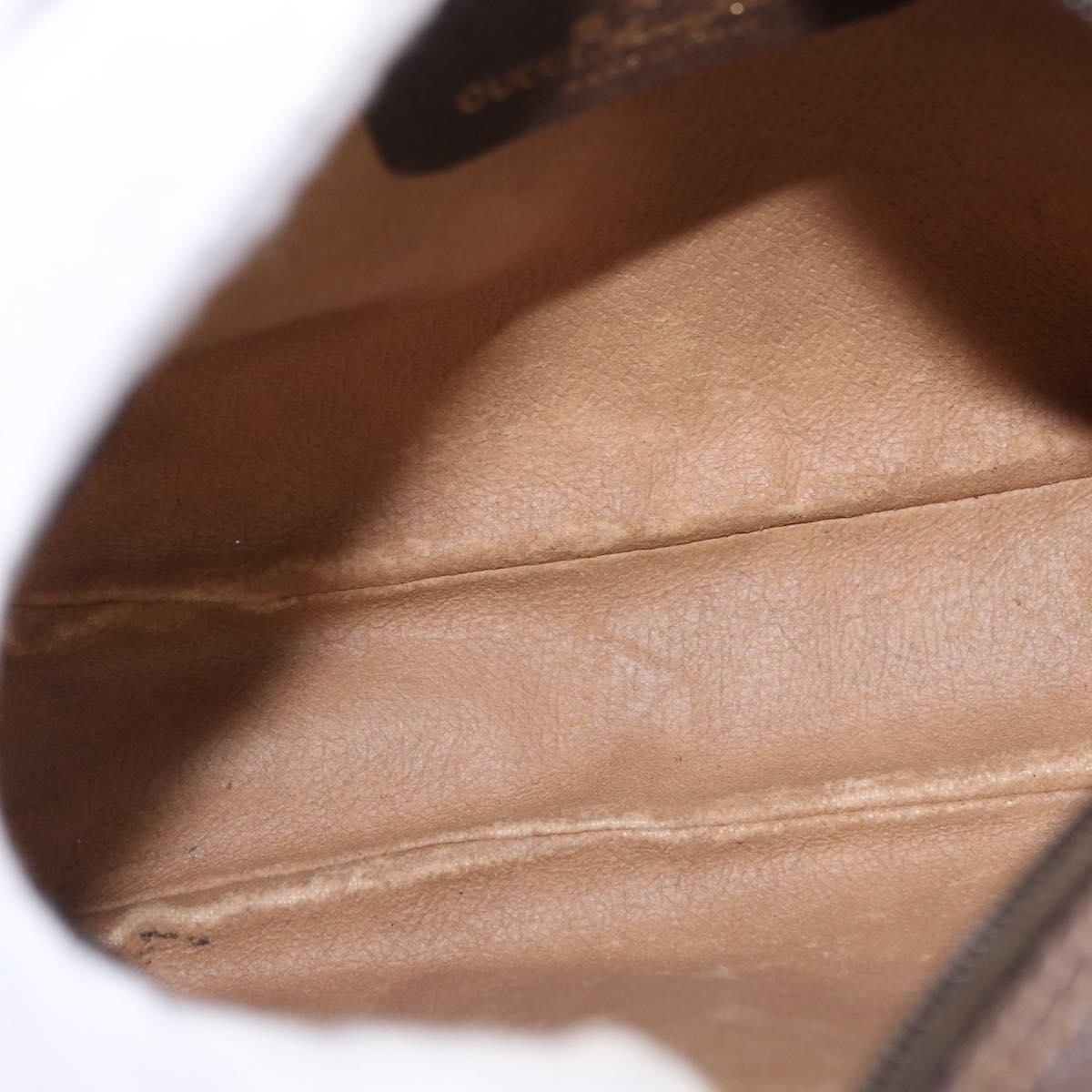 GUCCI GG Supreme Web Sherry Line Bag PVC Beige Gold 89 02 066 Auth ka6349