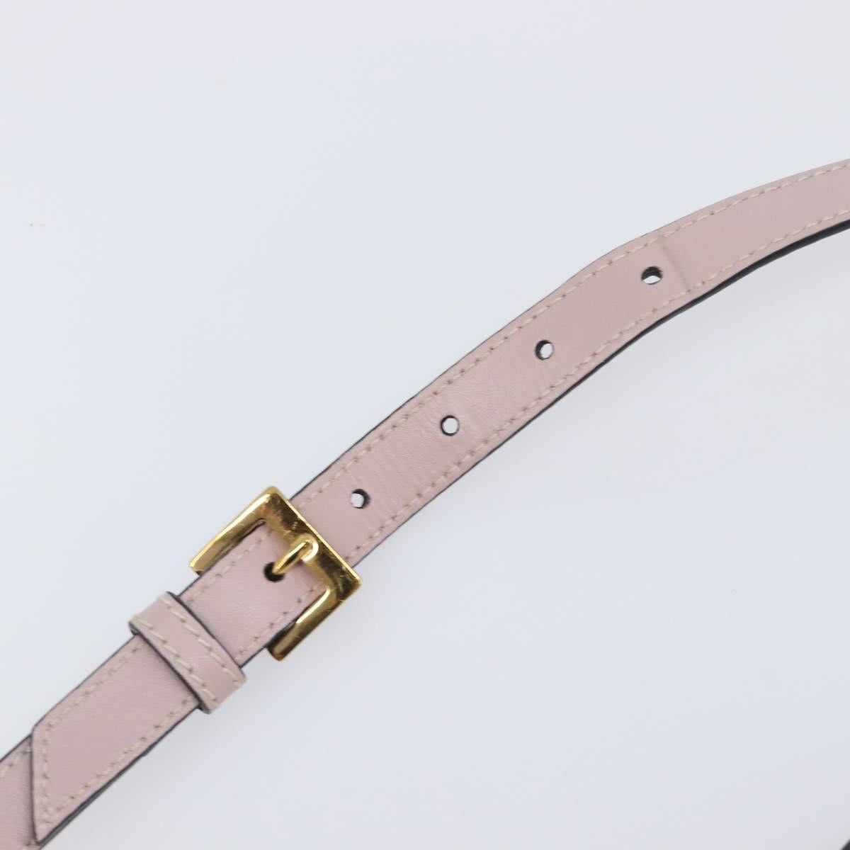 Miu Miu Madras Bijoux Shoulder Bag Leather Pink Gold Auth ka6350V