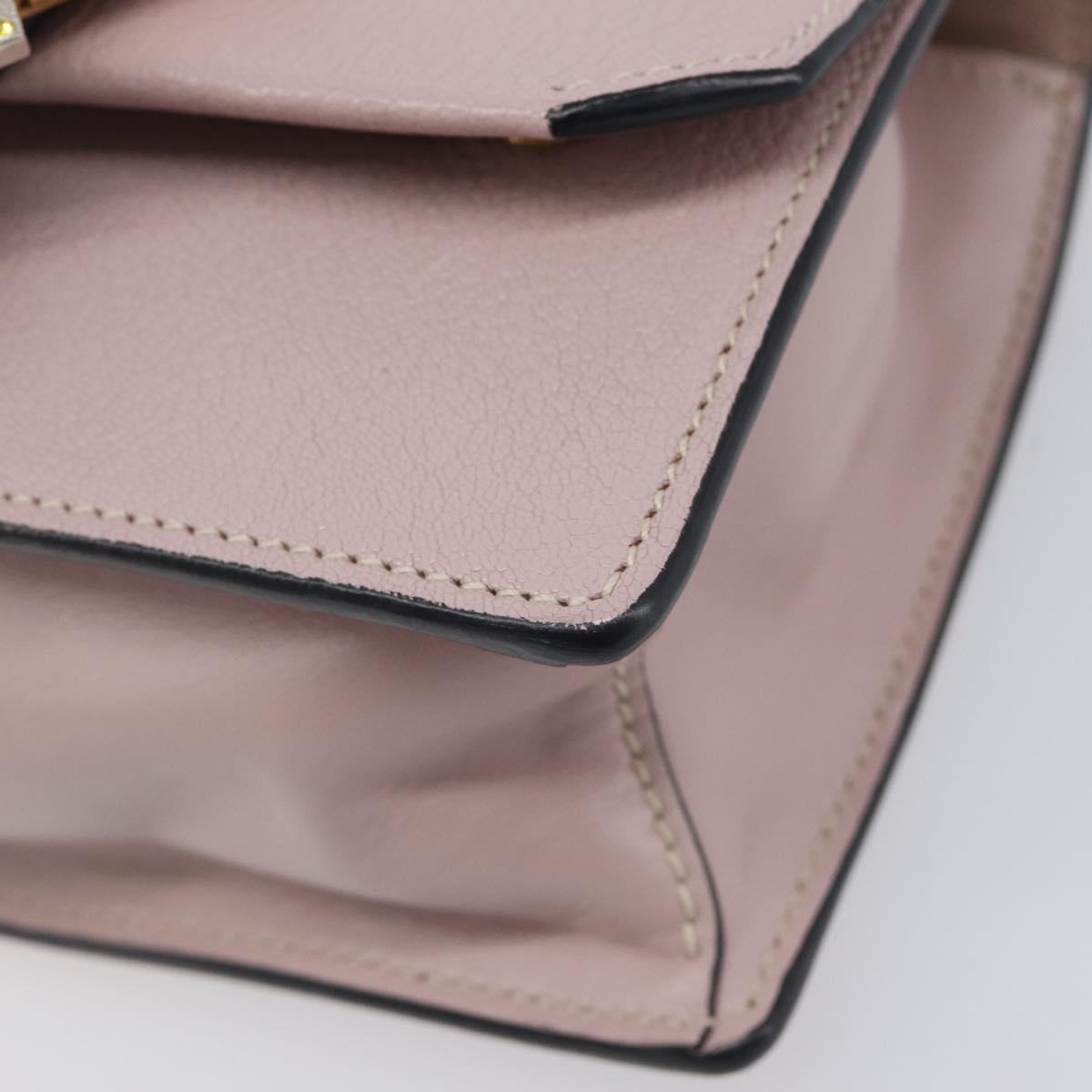 Miu Miu Madras Bijoux Shoulder Bag Leather Pink Gold Auth ka6350V