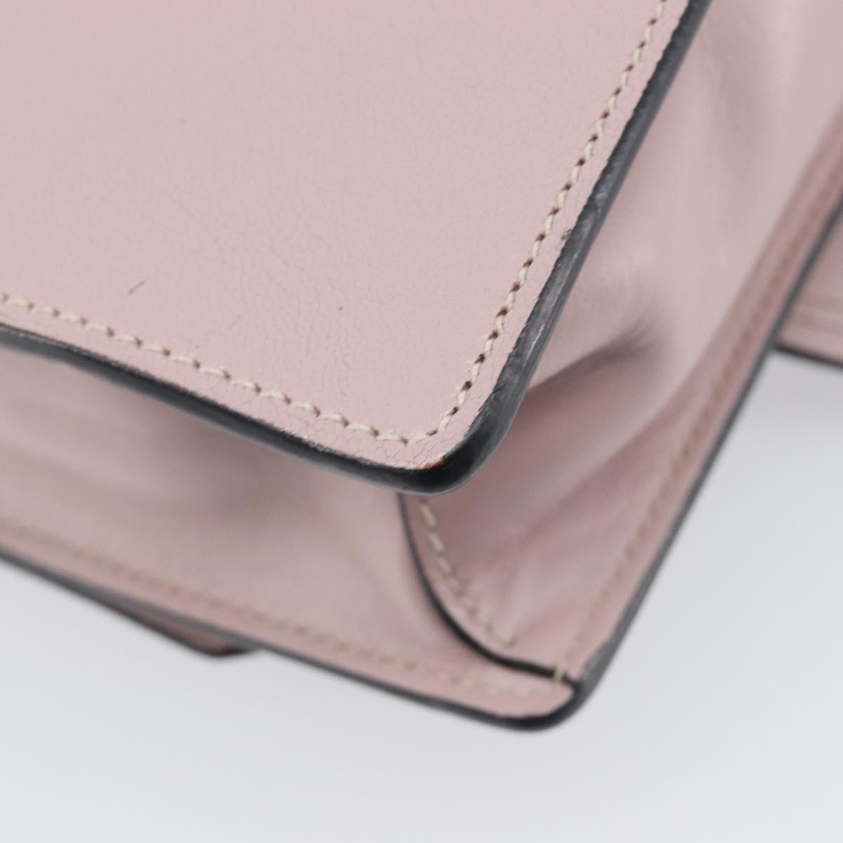 Miu Miu Madras Bijoux Shoulder Bag Leather Pink Gold Auth ka6350V