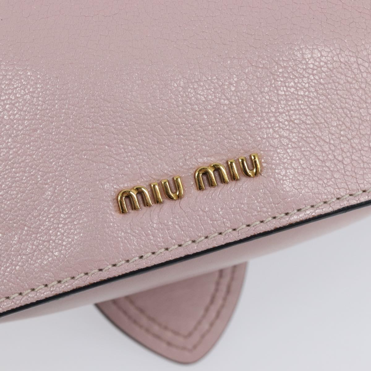 Miu Miu Madras Bijoux Shoulder Bag Leather Pink Gold Auth ka6350V