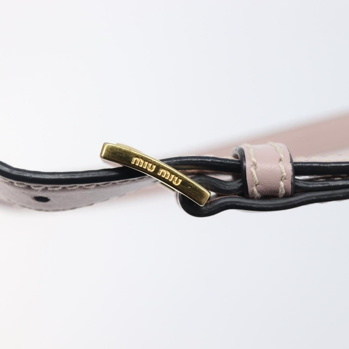 Miu Miu Madras Bijoux Shoulder Bag Leather Pink Gold Auth ka6350V