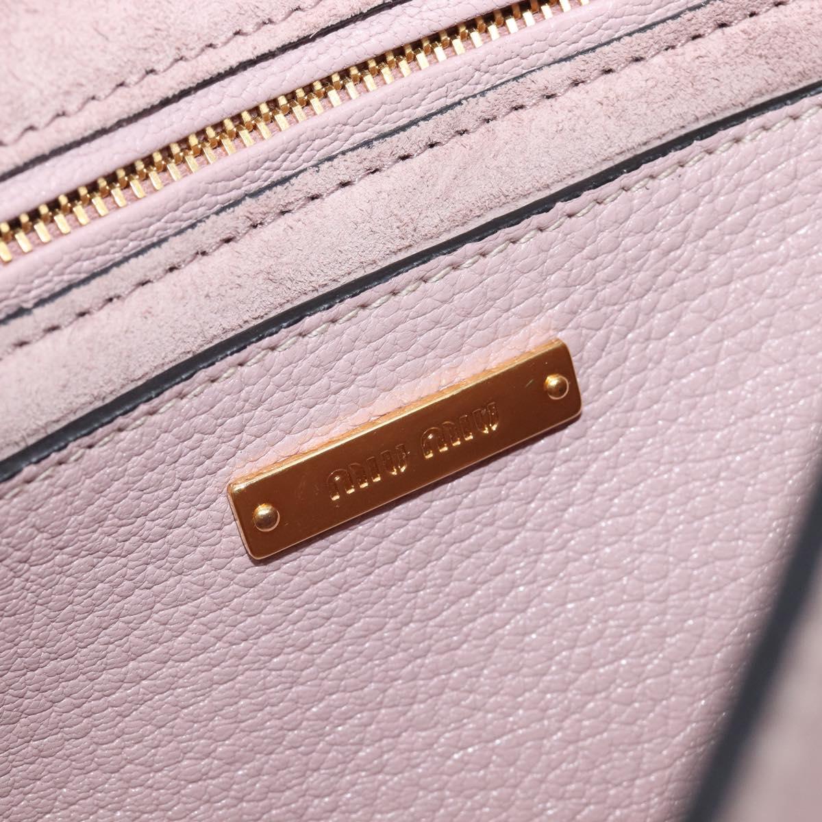 Miu Miu Madras Bijoux Shoulder Bag Leather Pink Gold Auth ka6350V