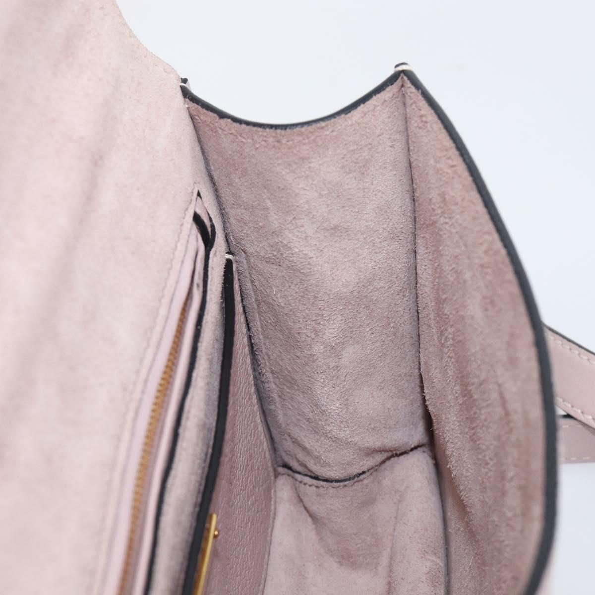 Miu Miu Madras Bijoux Shoulder Bag Leather Pink Gold Auth ka6350V