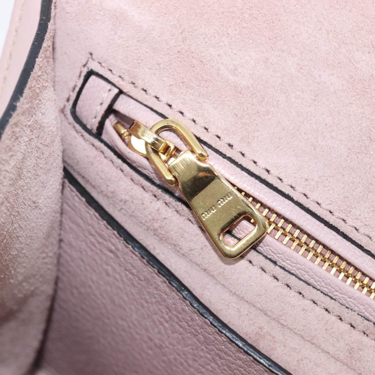 Miu Miu Madras Bijoux Shoulder Bag Leather Pink Gold Auth ka6350V