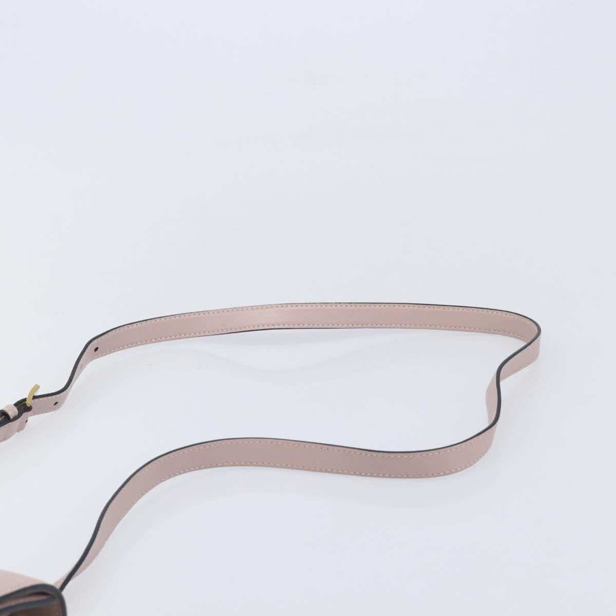 Miu Miu Madras Bijoux Shoulder Bag Leather Pink Gold Auth ka6350V