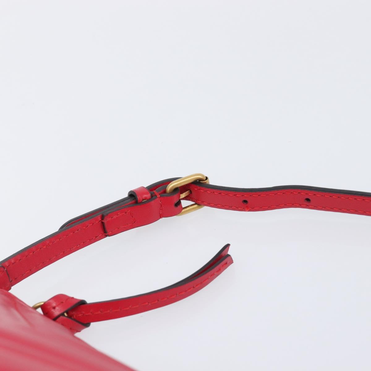 GUCCI GG Marmont Hand Bag Leather Red Gold 739166 Auth ka6352V