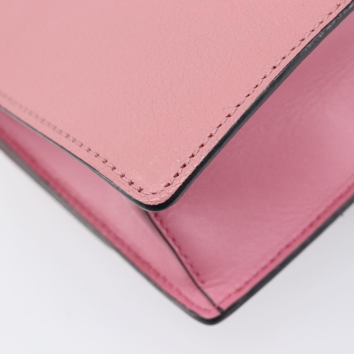 Miu Miu Madras Bijoux Shoulder Bag Leather Pink Gold Auth ka6353V