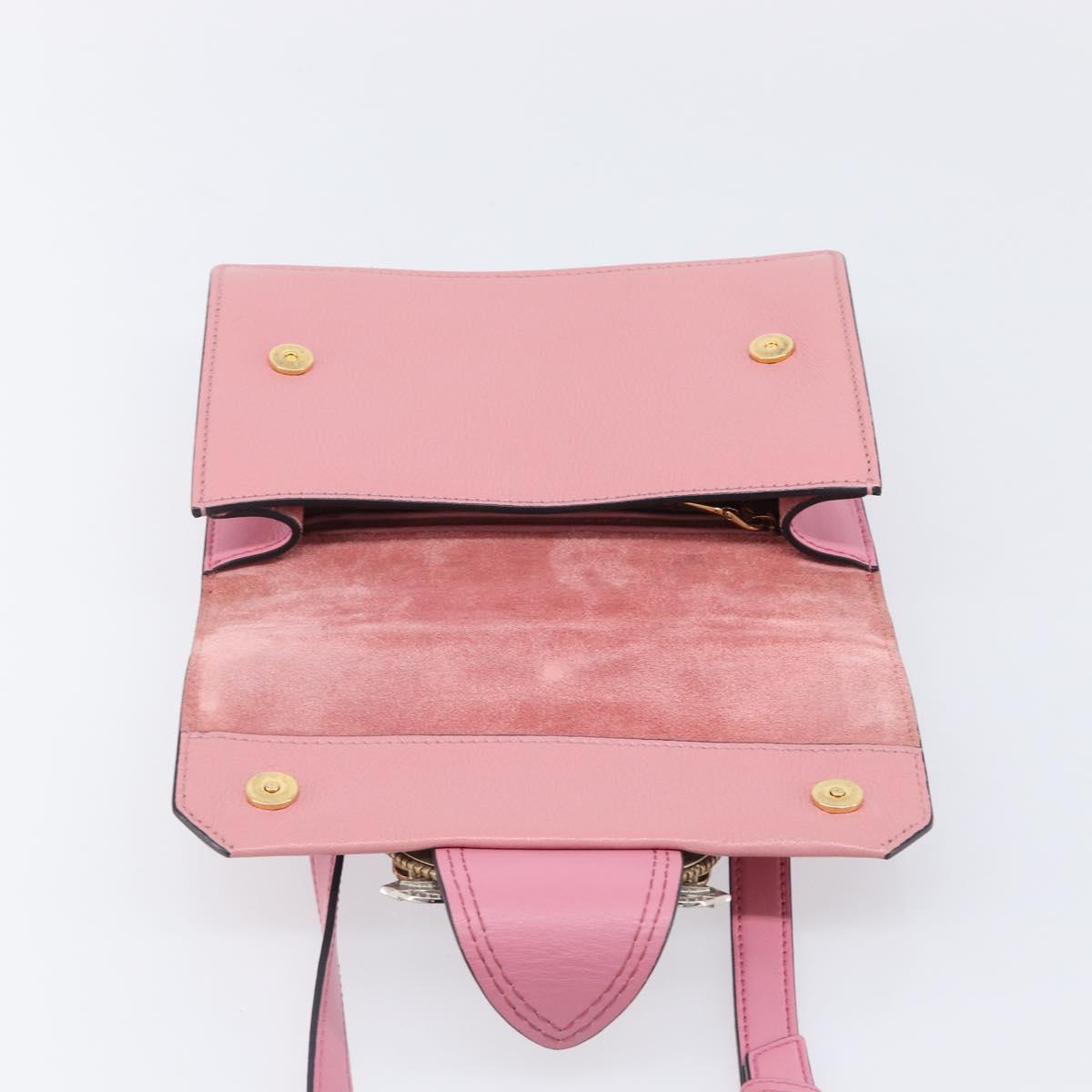 Miu Miu Madras Bijoux Shoulder Bag Leather Pink Gold Auth ka6353V