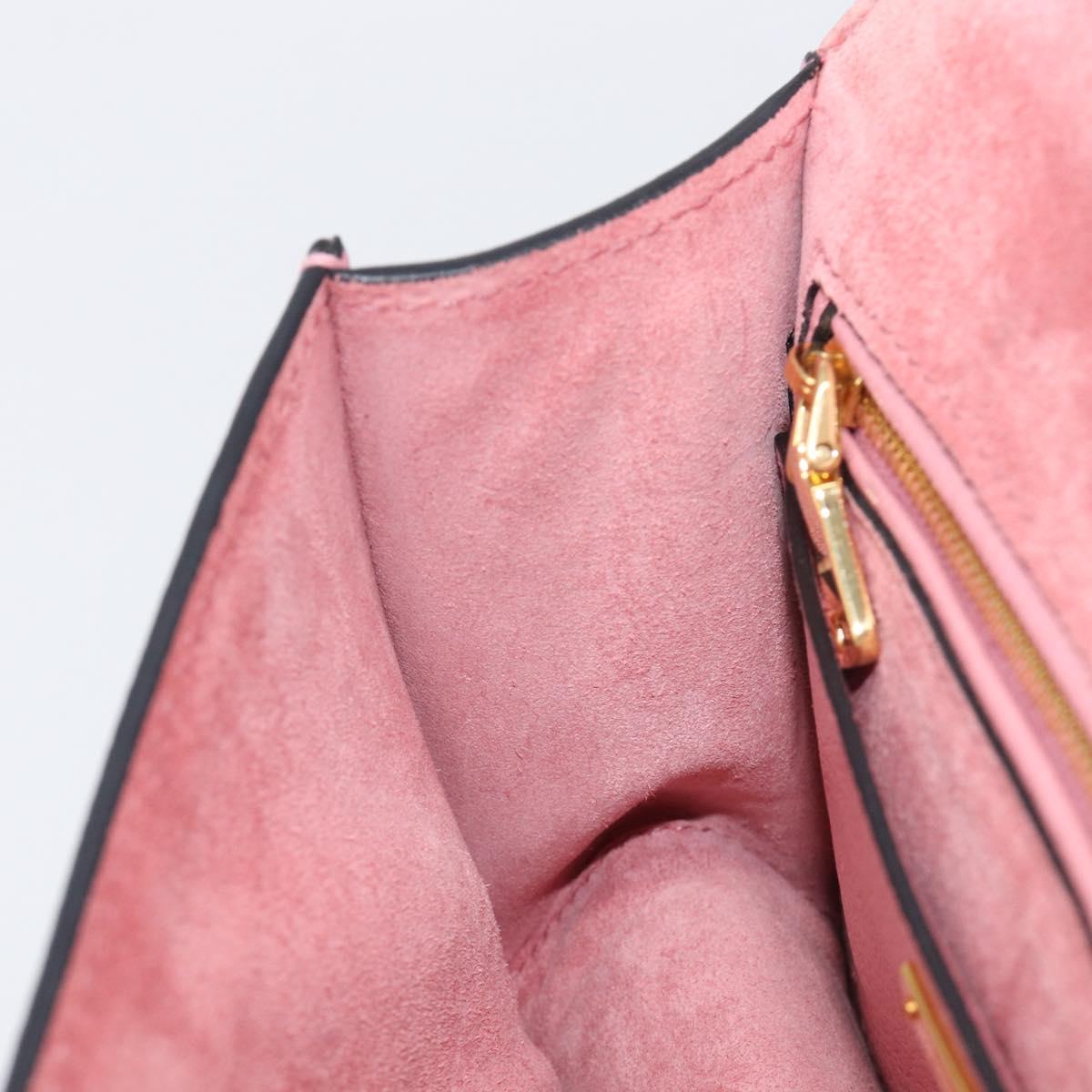 Miu Miu Madras Bijoux Shoulder Bag Leather Pink Gold Auth ka6353V