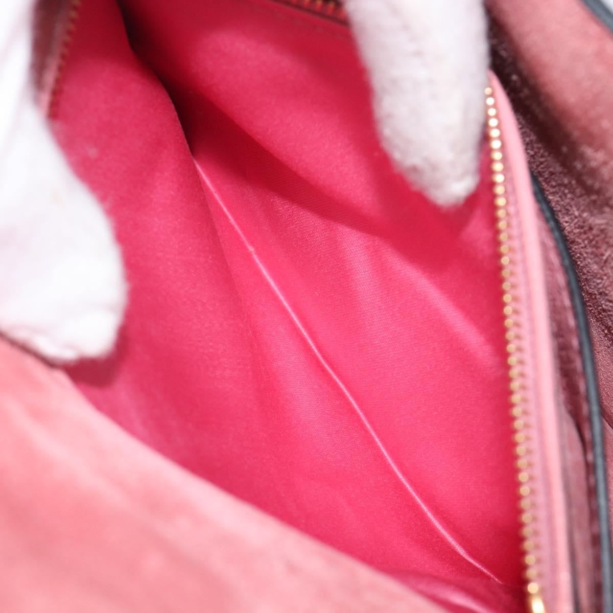Miu Miu Madras Bijoux Shoulder Bag Leather Pink Gold Auth ka6353V