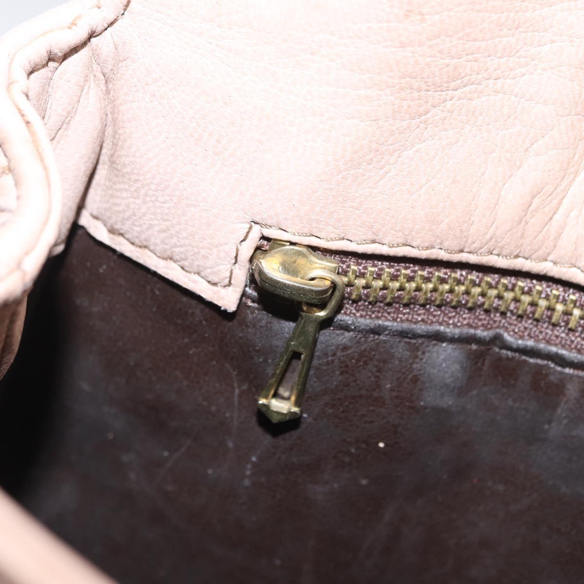 BOTTEGA VENETA INTRECCIATO Shoulder Bag Leather Beige Gold Auth ka6354