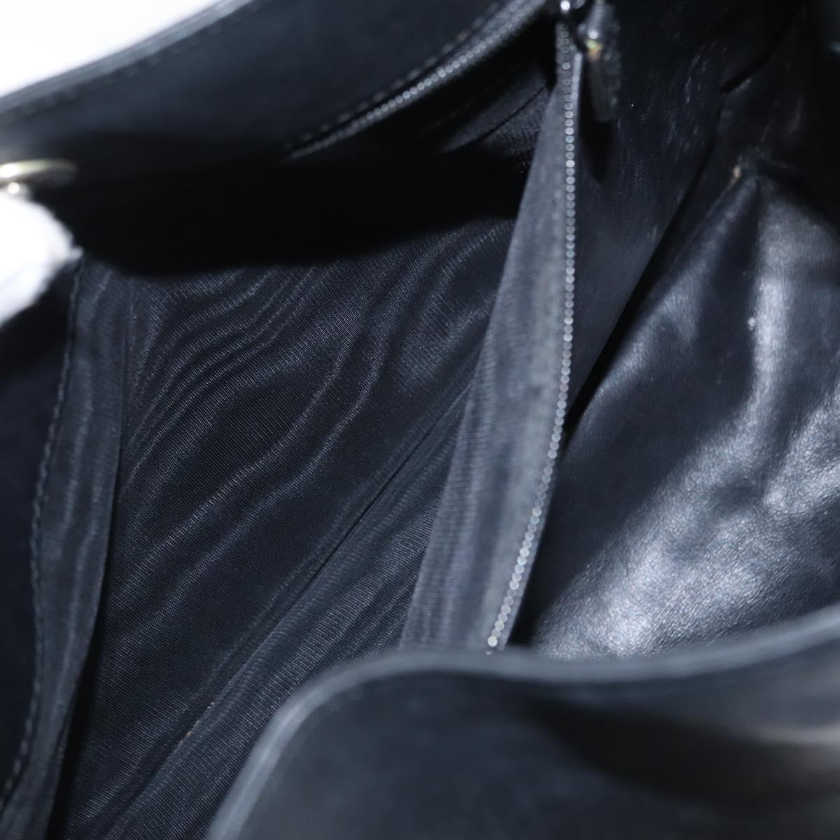 GUCCI Shoulder Bag Leather Black Silver 001 3167 Auth ka636