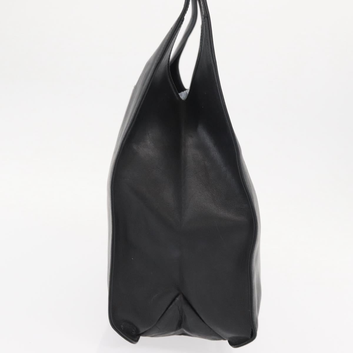 GUCCI Shoulder Bag Leather Black Silver 001 3167 Auth ka636