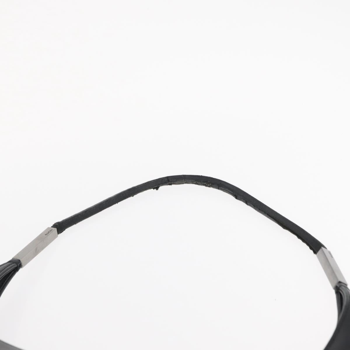 GUCCI Shoulder Bag Leather Black Silver 001 3167 Auth ka636