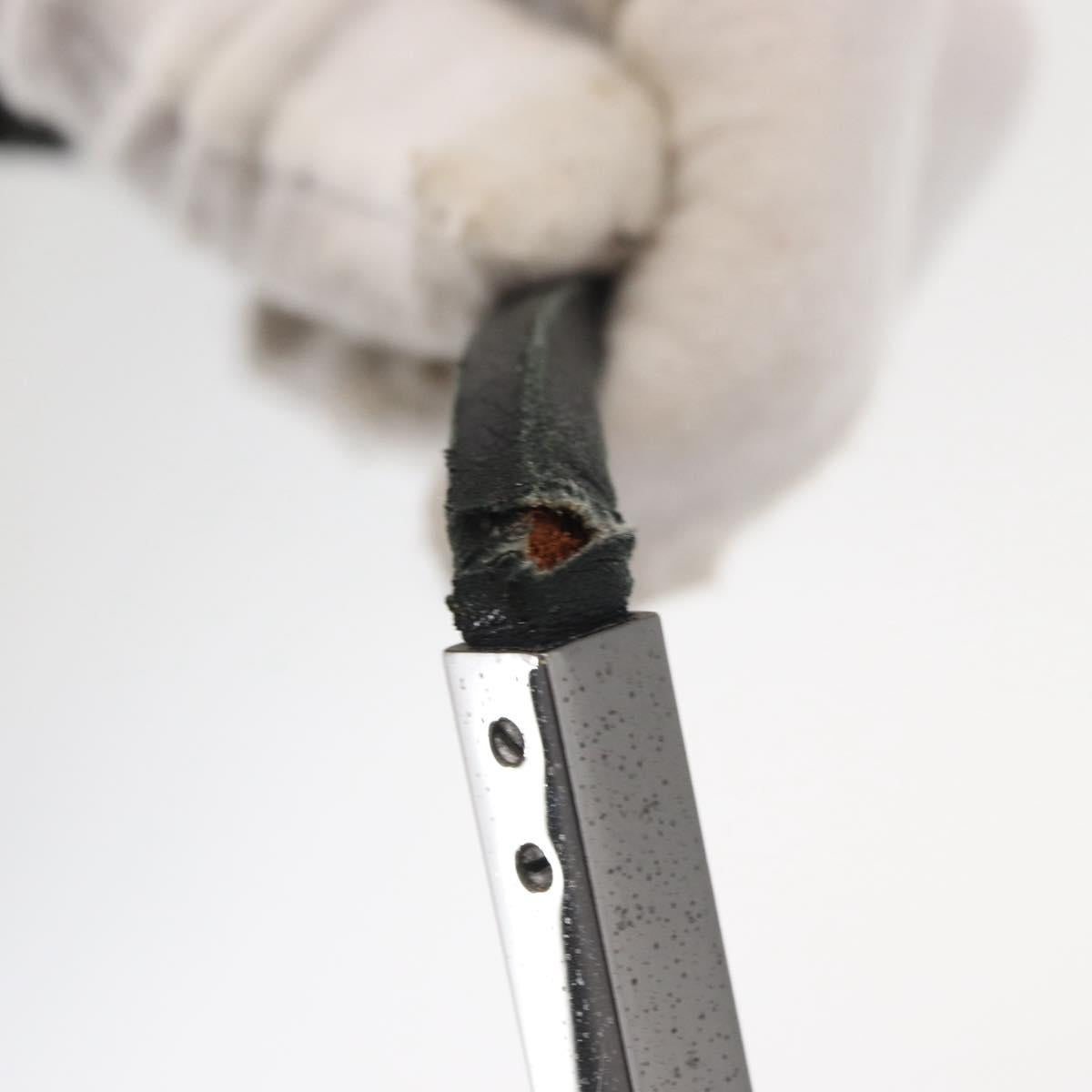 GUCCI Shoulder Bag Leather Black Silver 001 3167 Auth ka636