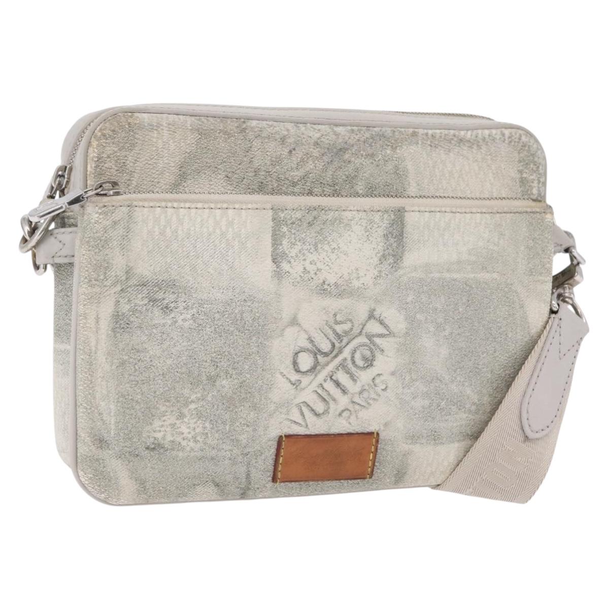 LOUIS VUITTON Damier Salt Trio Messenger Bag White N50068 LV Auth ka6360