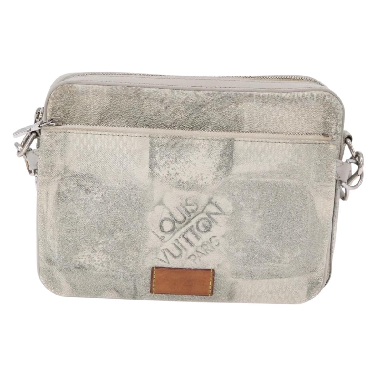 LOUIS VUITTON Damier Salt Trio Messenger Bag White N50068 LV Auth ka6360