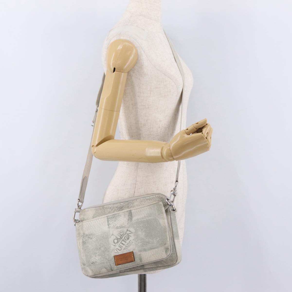 LOUIS VUITTON Damier Salt Trio Messenger Bag White N50068 LV Auth ka6360