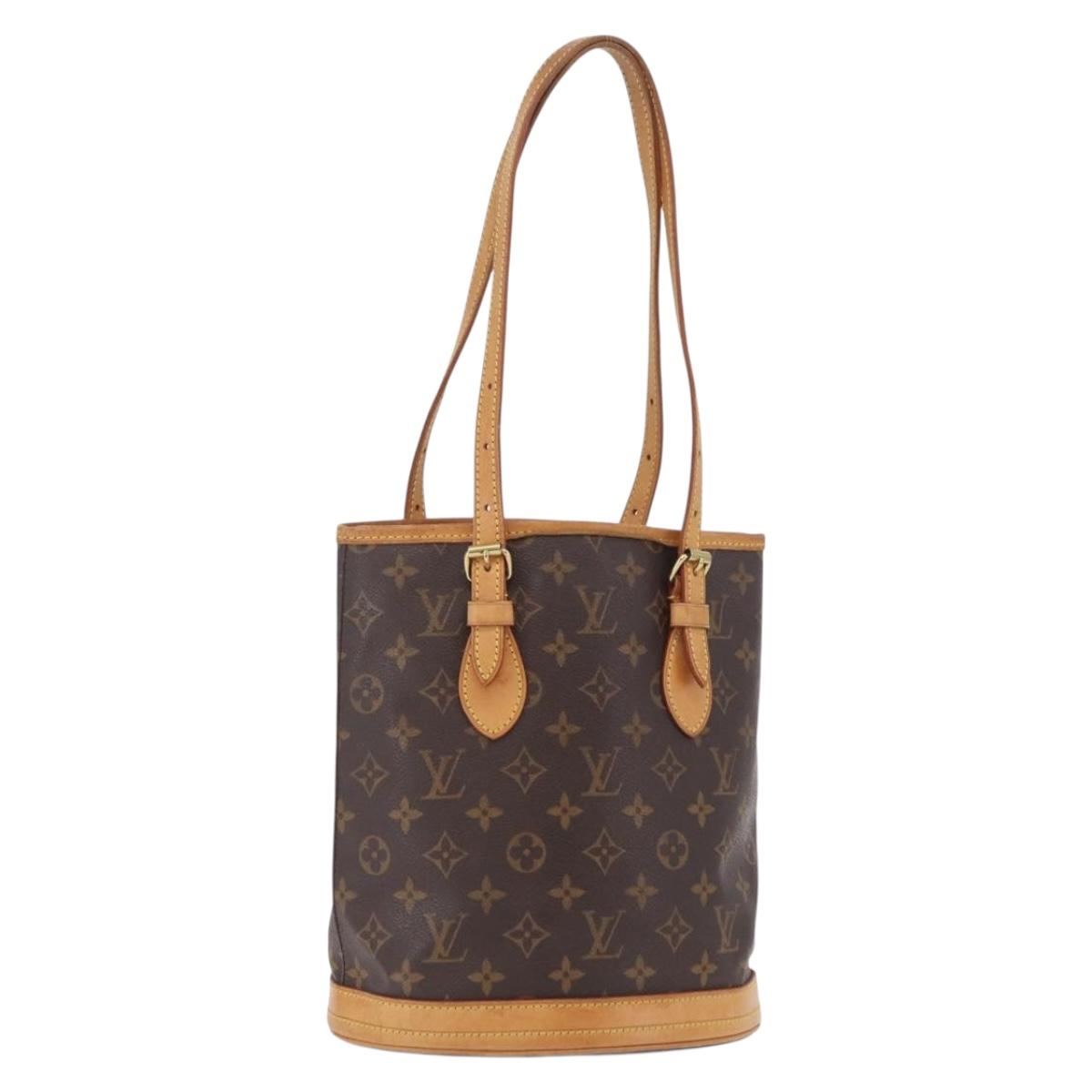LOUIS VUITTON Monogram Bucket PM Shoulder Bag M42238 LV Auth ka6361