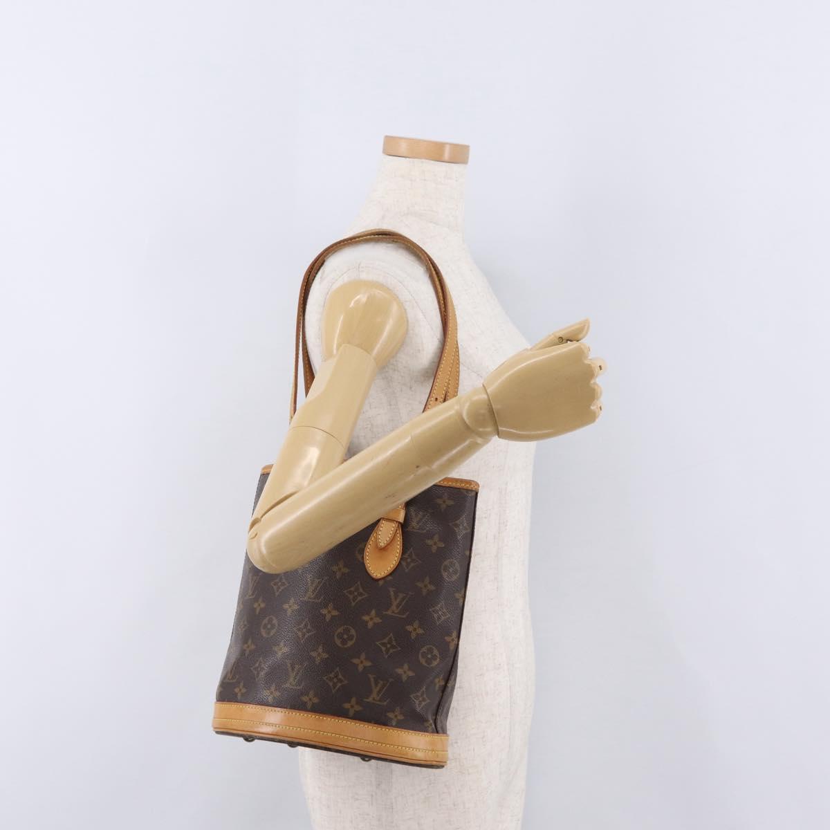 LOUIS VUITTON Monogram Bucket PM Shoulder Bag M42238 LV Auth ka6361