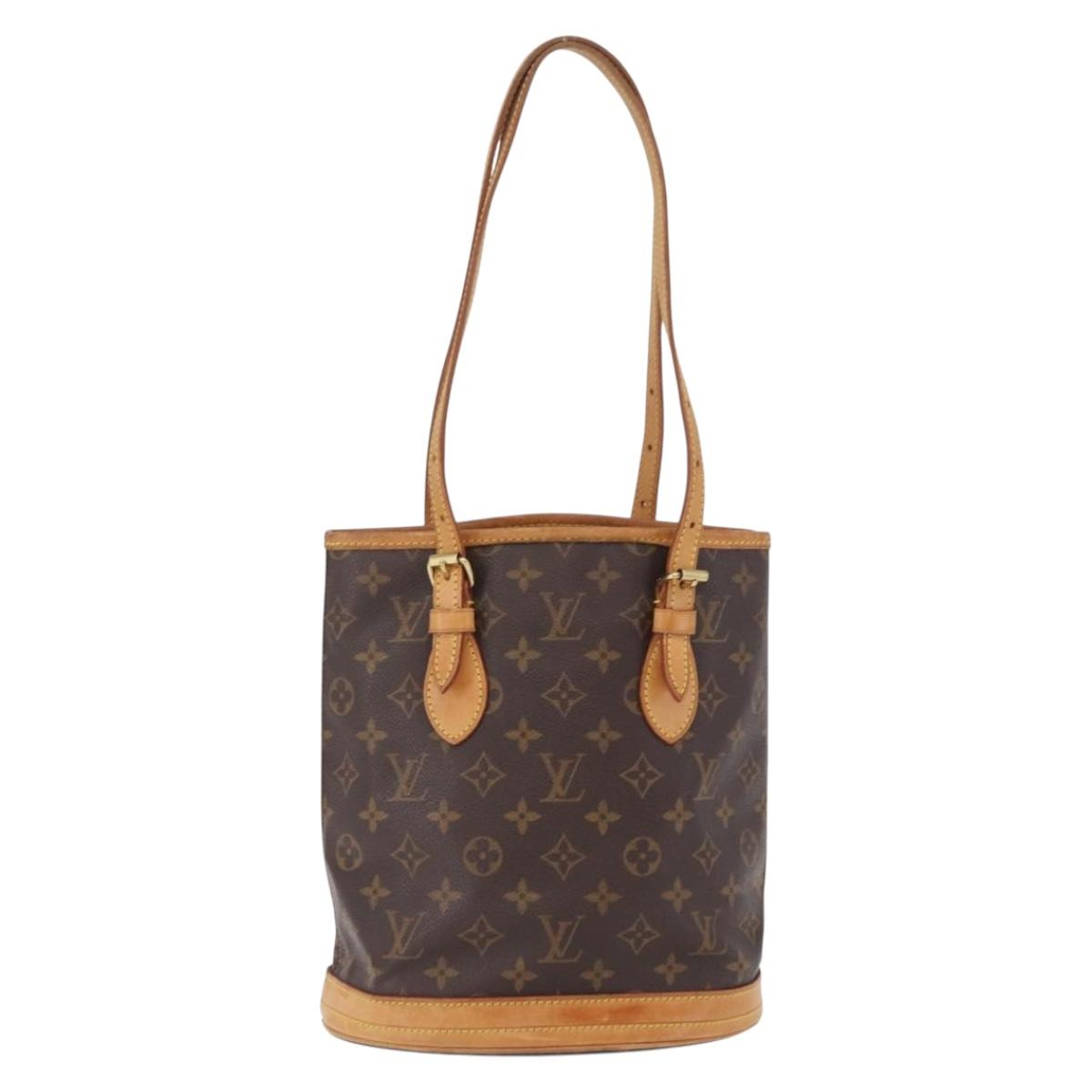 LOUIS VUITTON Monogram Bucket PM Shoulder Bag M42238 LV Auth ka6361