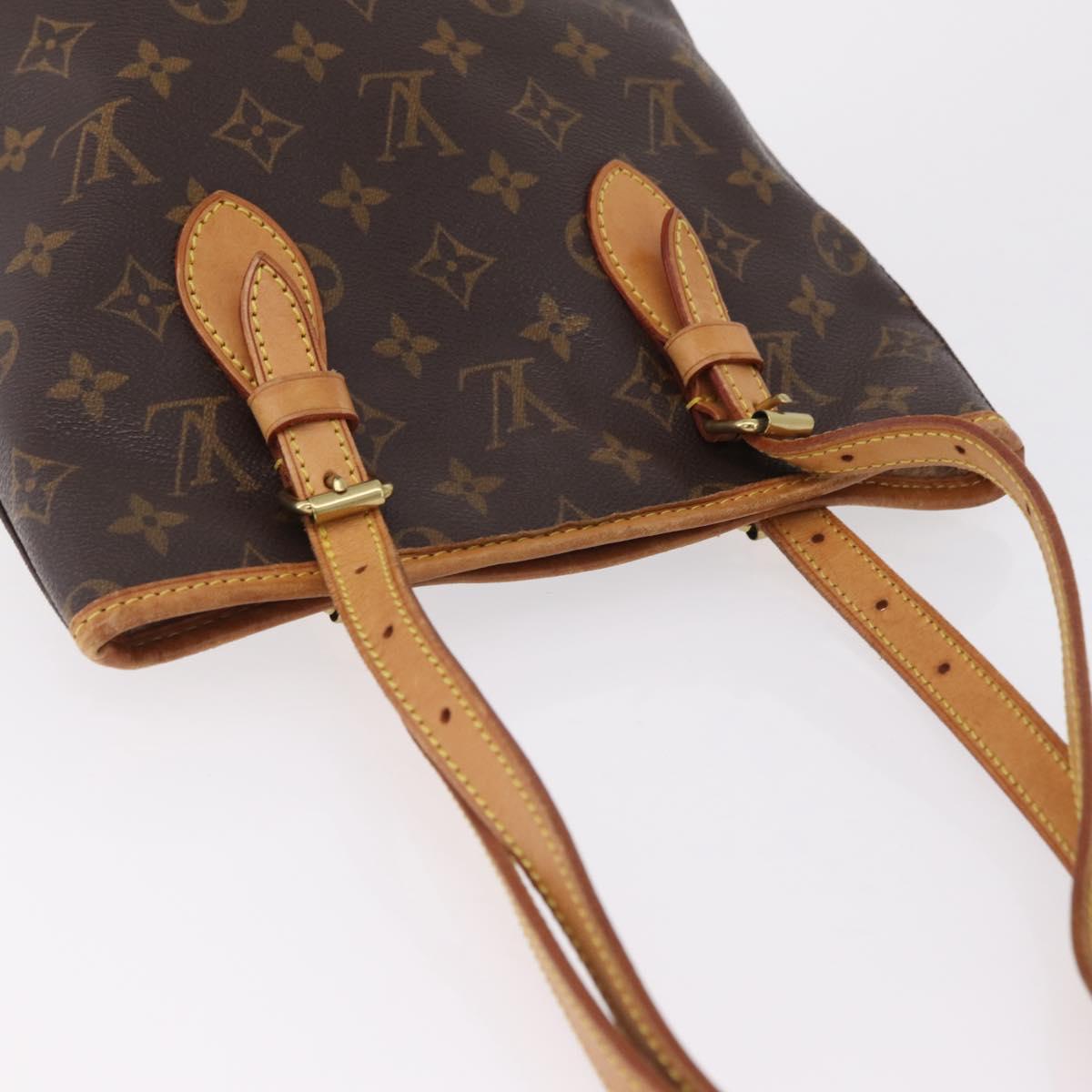 LOUIS VUITTON Monogram Bucket PM Shoulder Bag M42238 LV Auth ka6361