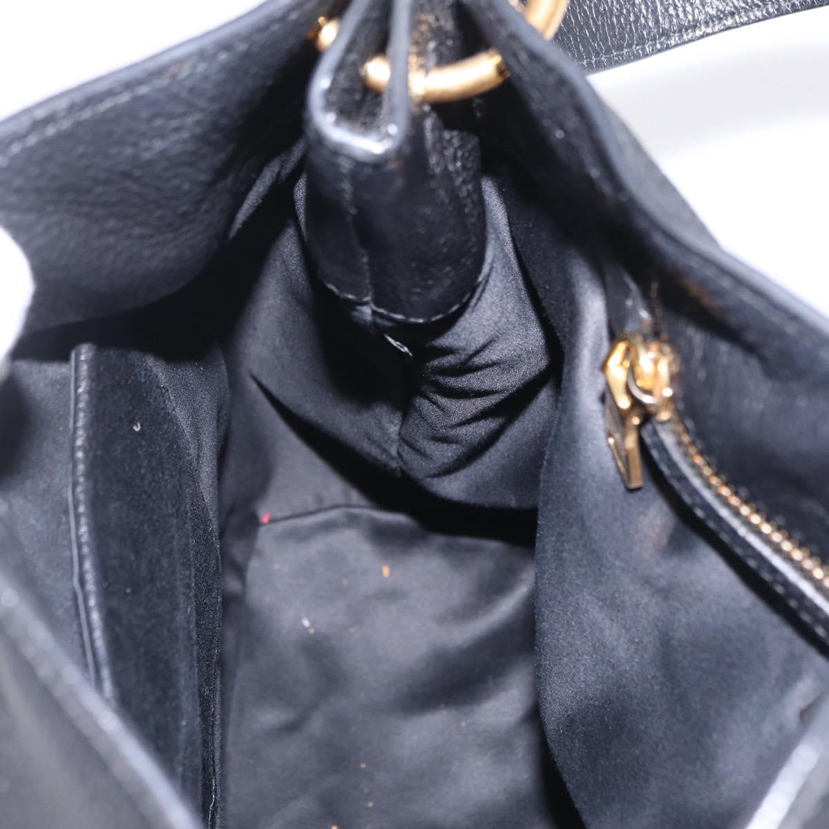Miu Miu Shoulder Bag Leather Black Gold Auth ka6362