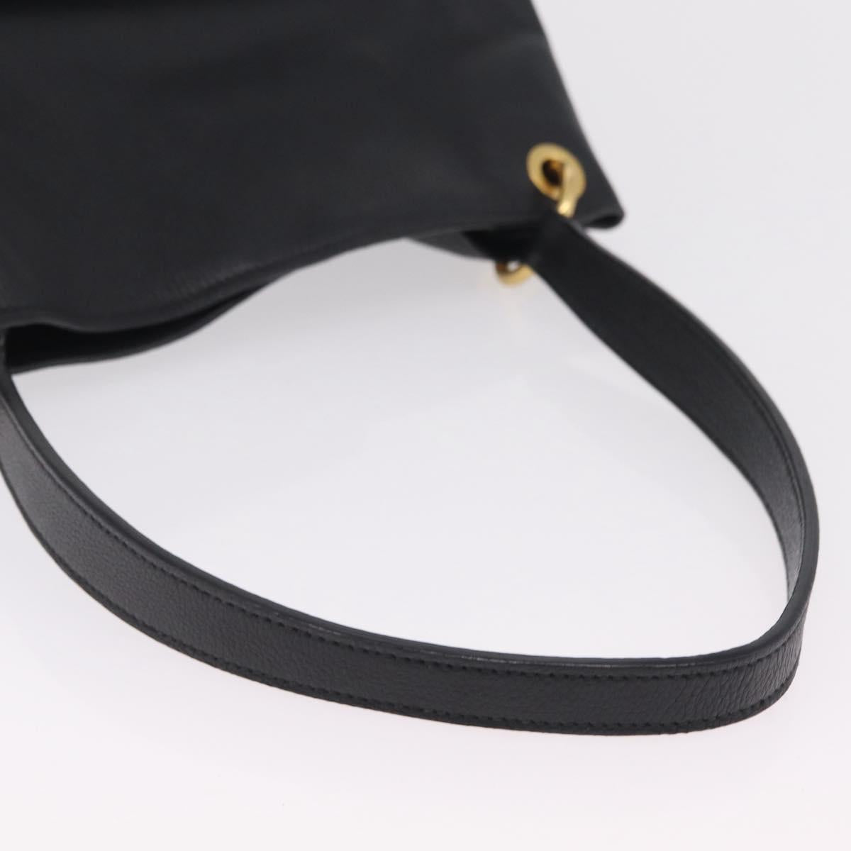 Miu Miu Shoulder Bag Leather Black Gold Auth ka6362