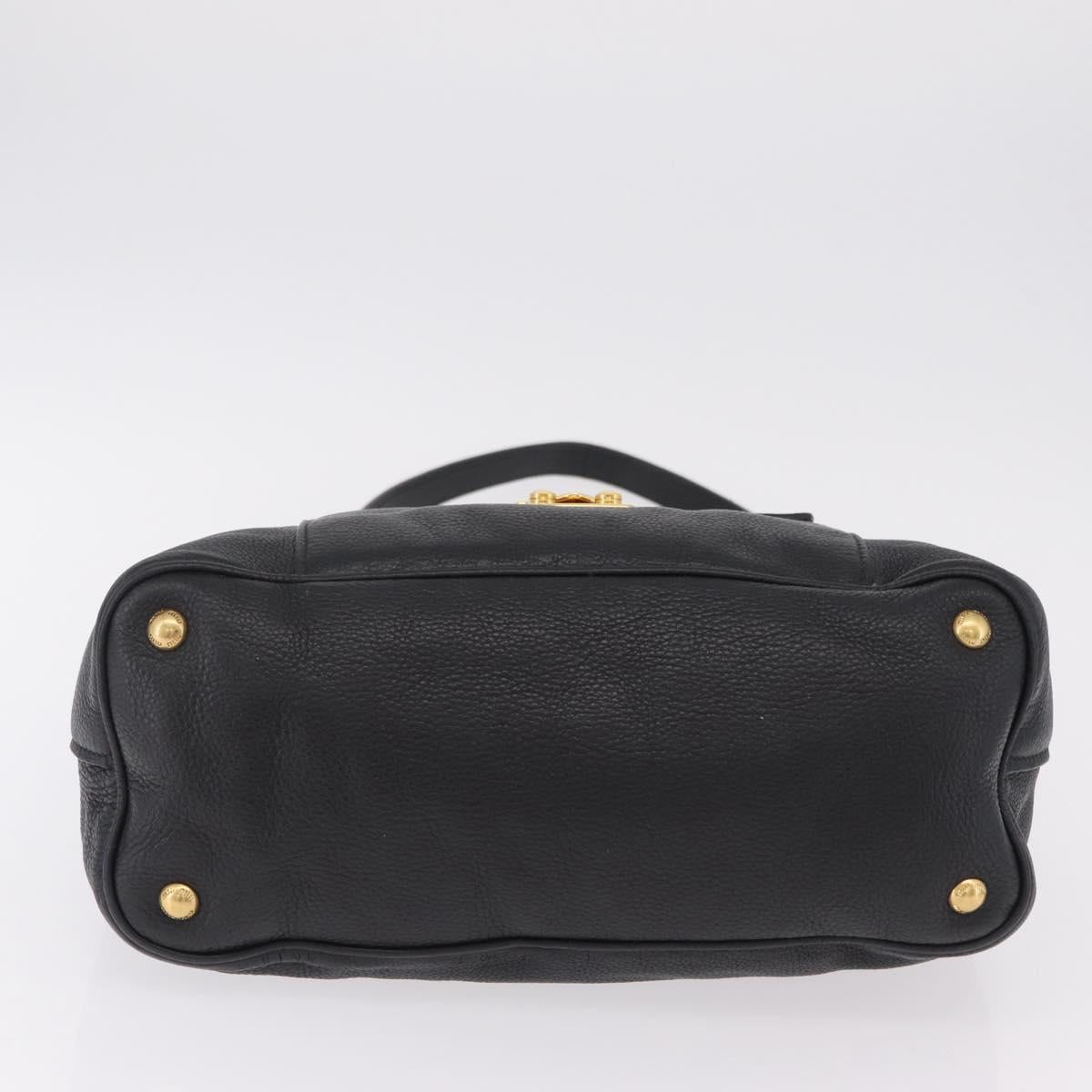 Miu Miu Shoulder Bag Leather Black Gold Auth ka6362