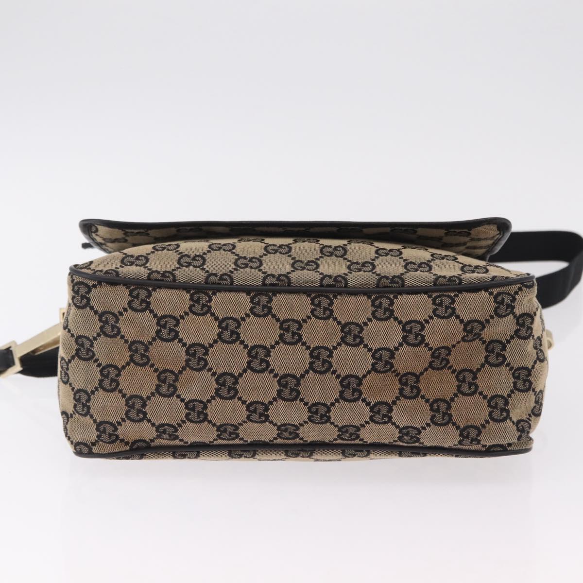 GUCCI GG Canvas Shoulder Bag Beige Gold 019 0375 Auth ka6364
