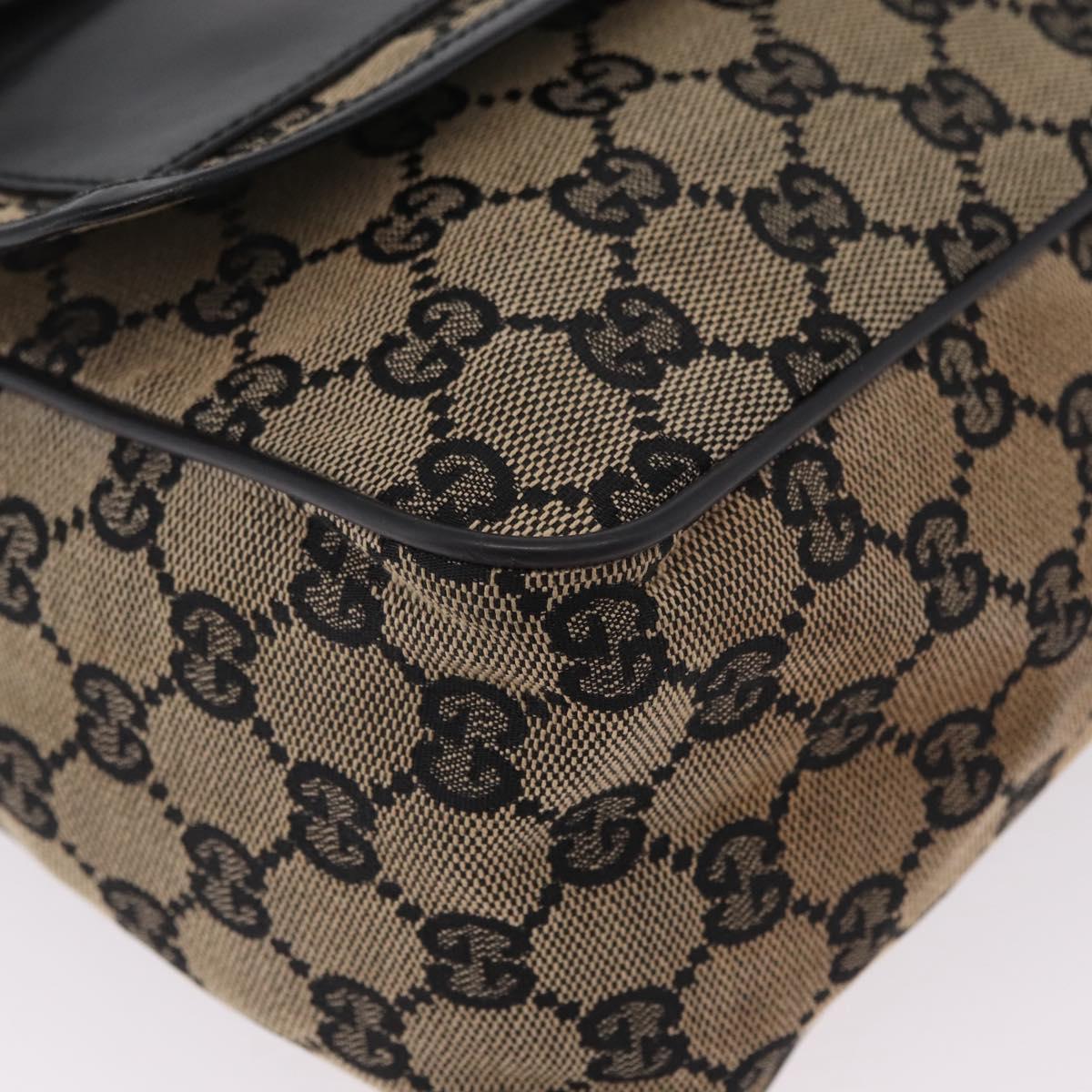 GUCCI GG Canvas Shoulder Bag Beige Gold 019 0375 Auth ka6364