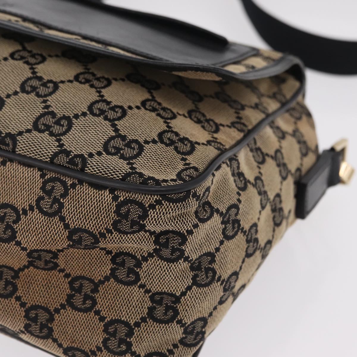 GUCCI GG Canvas Shoulder Bag Beige Gold 019 0375 Auth ka6364
