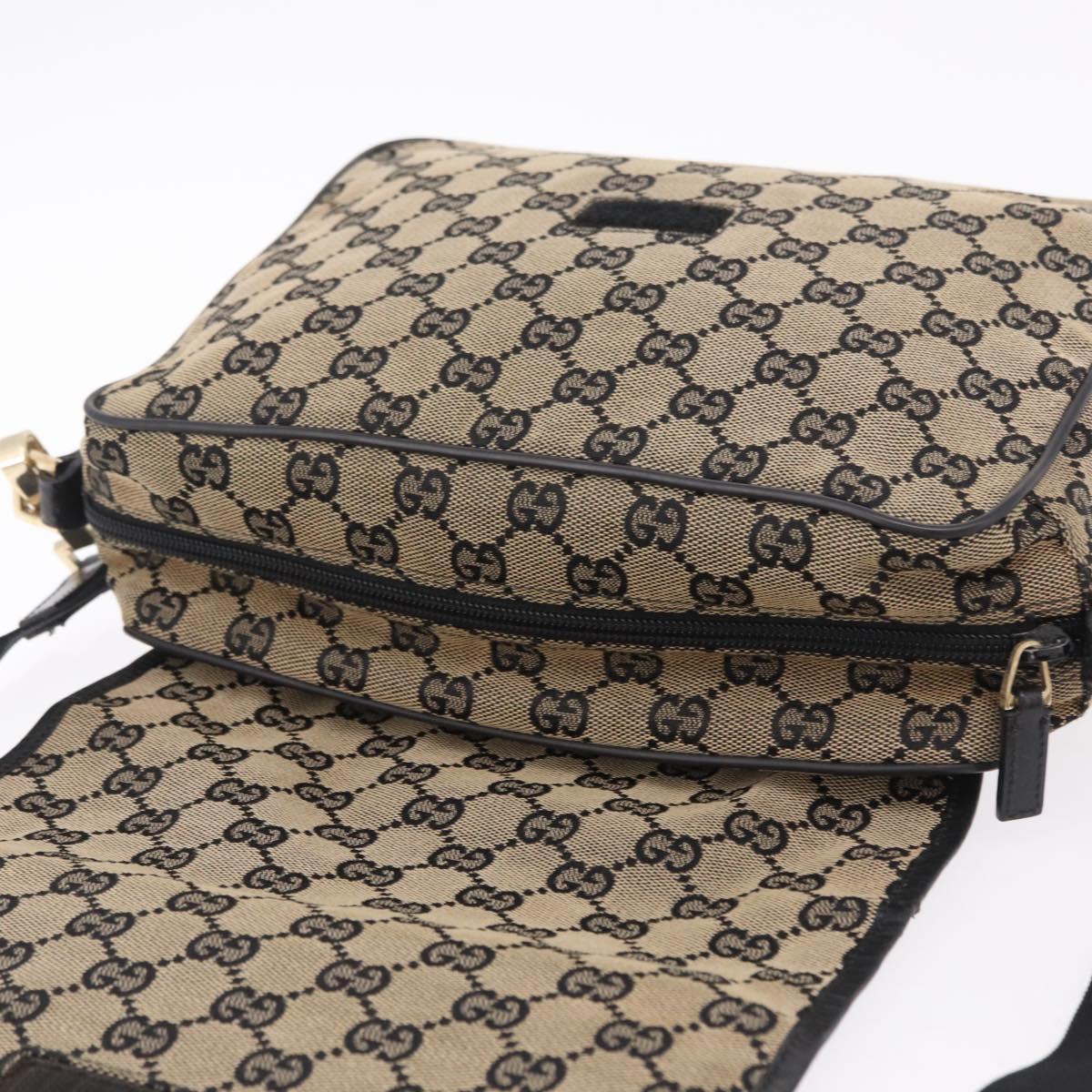 GUCCI GG Canvas Shoulder Bag Beige Gold 019 0375 Auth ka6364