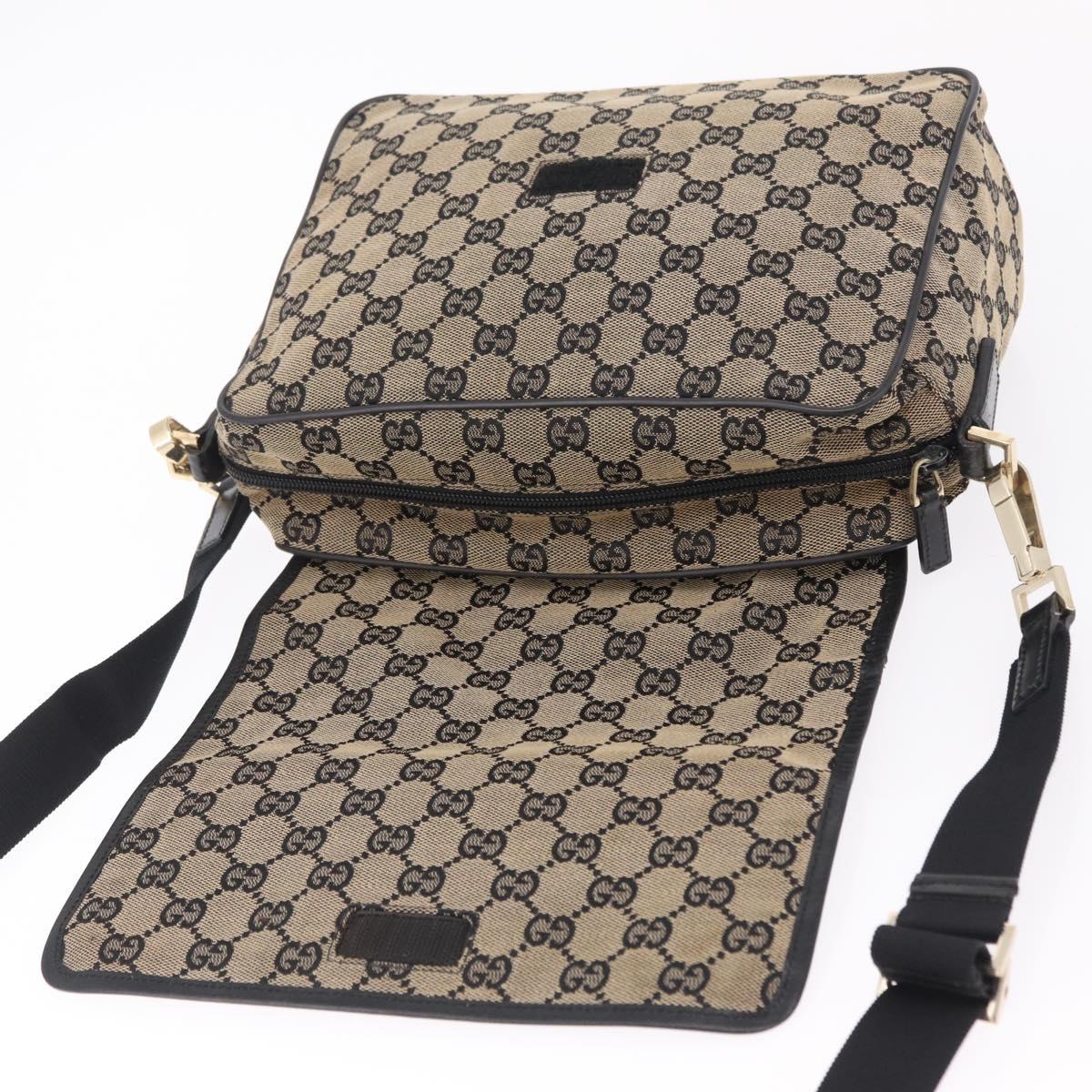 GUCCI GG Canvas Shoulder Bag Beige Gold 019 0375 Auth ka6364