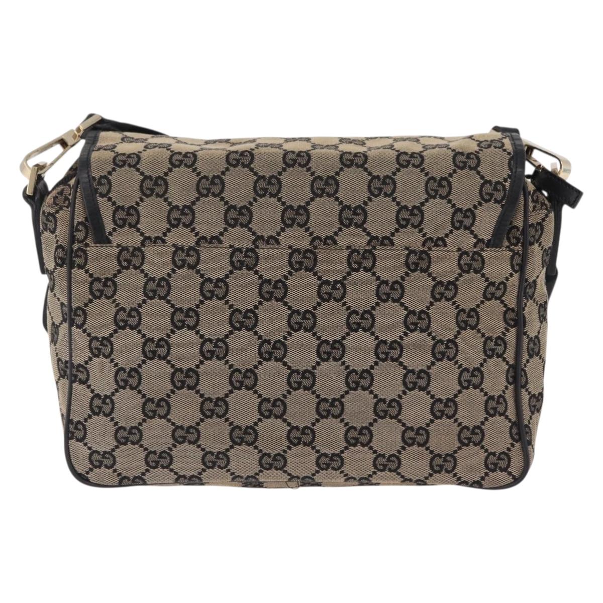 GUCCI GG Canvas Shoulder Bag Beige Gold 019 0375 Auth ka6364
