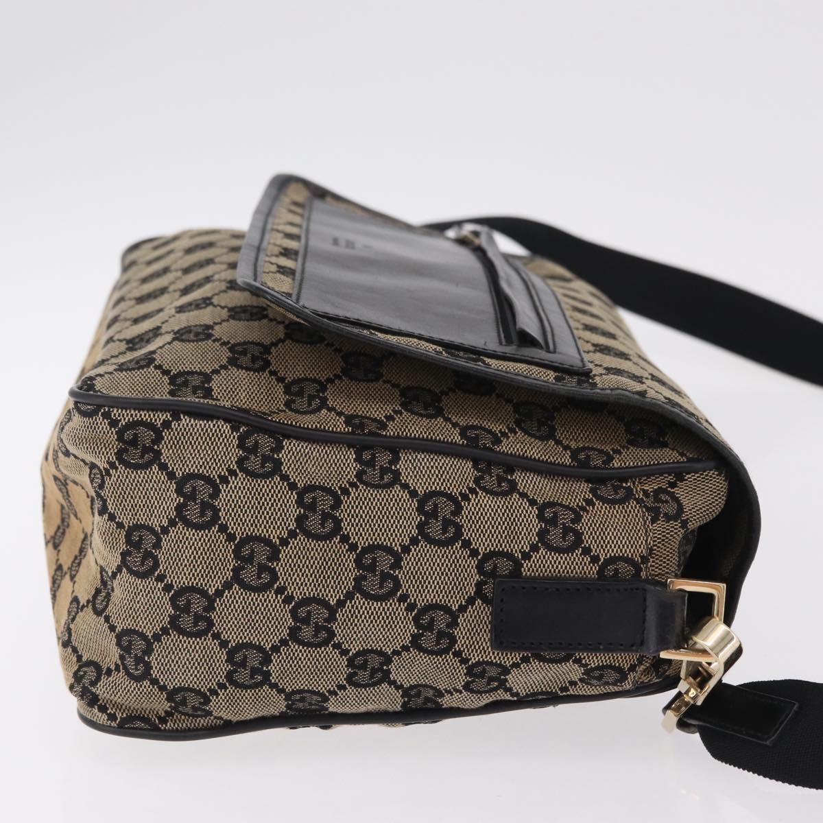 GUCCI GG Canvas Shoulder Bag Beige Gold 019 0375 Auth ka6364